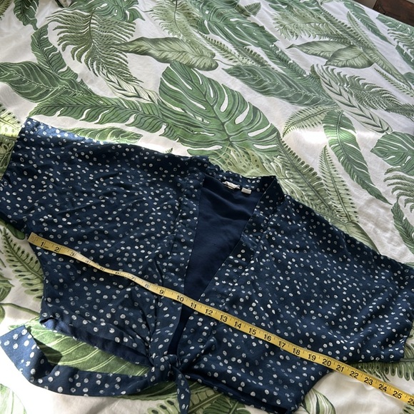 ROXY Vacation Vibes KimonoTie-Front Polka Dot Navy Blue Small - Picture 10 of 11